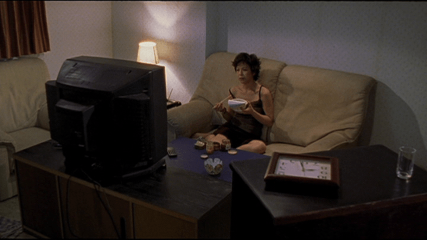 Screengrab from The Hole showing the first appearance of a clock in the film