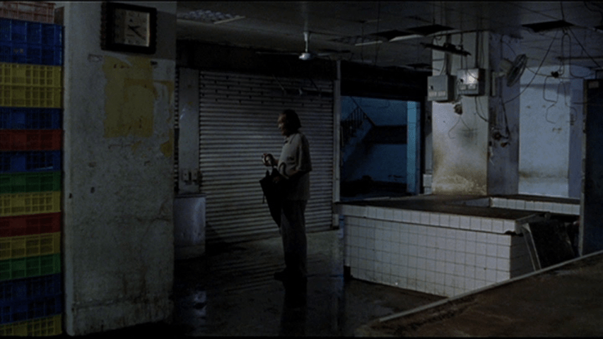 Screengrab from The Hole showing the third appearance of a clock in the film