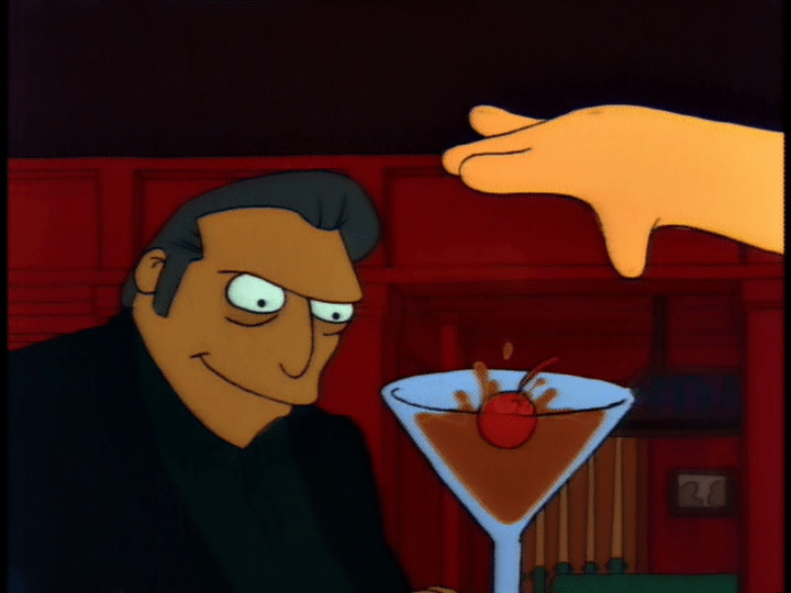 Screengrab from The Simpsons S3E4 "Bart the Murderer" showing another Manhattan made by Bart