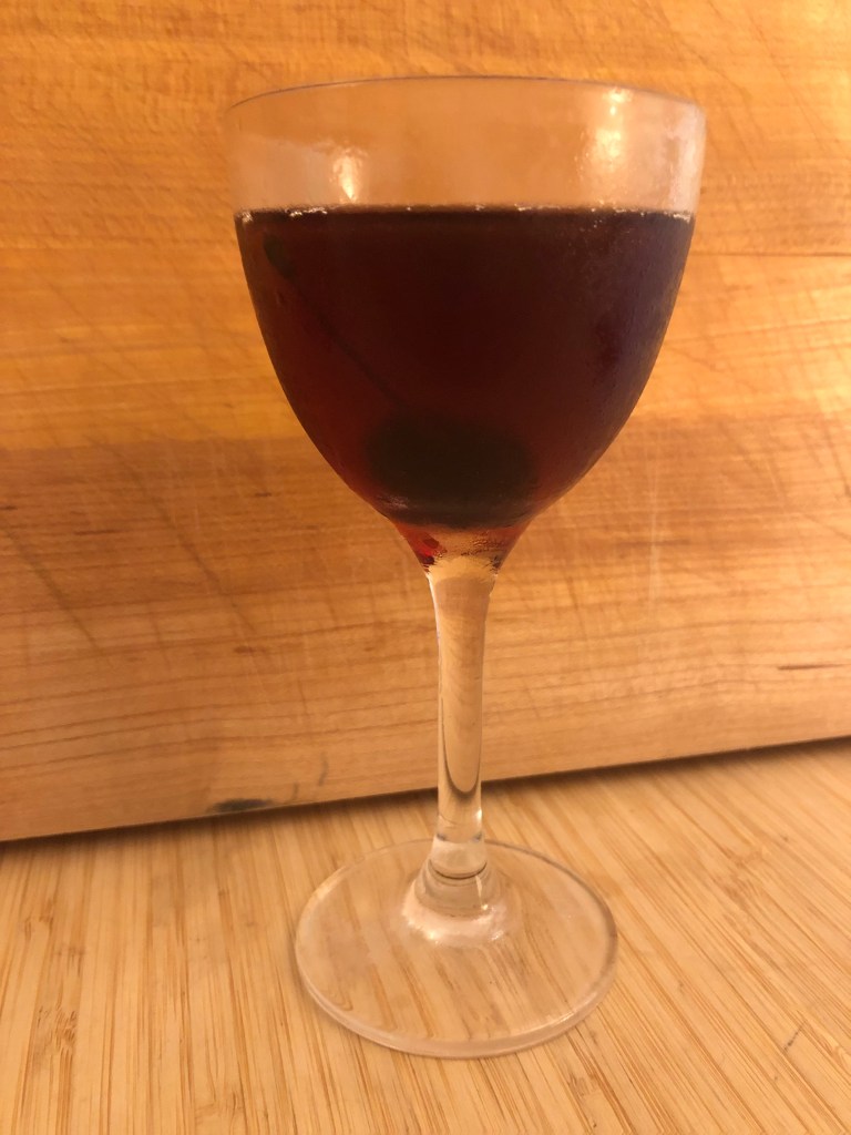 Woolworth's Manhattan in a Nick and Nora glass