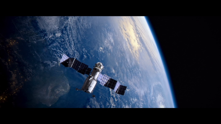 Satellite orbiting Earth over Brazil