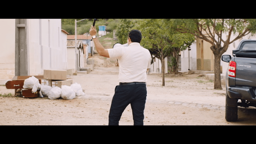 Tony Jr. brandishes a retinal scanner