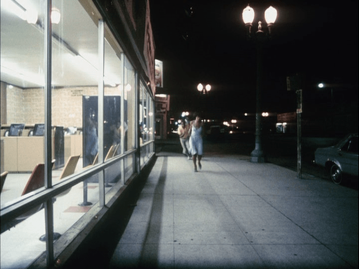 Pierce running after a woman who Soldier has just raped