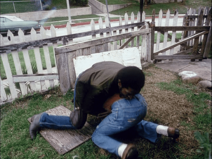 Pierce and Soldier wrestling