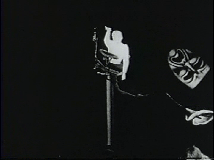 The woman becomes fragmented