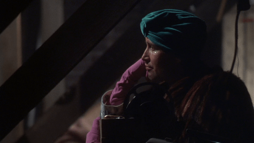 Medium shot of Clark Griswold watching something