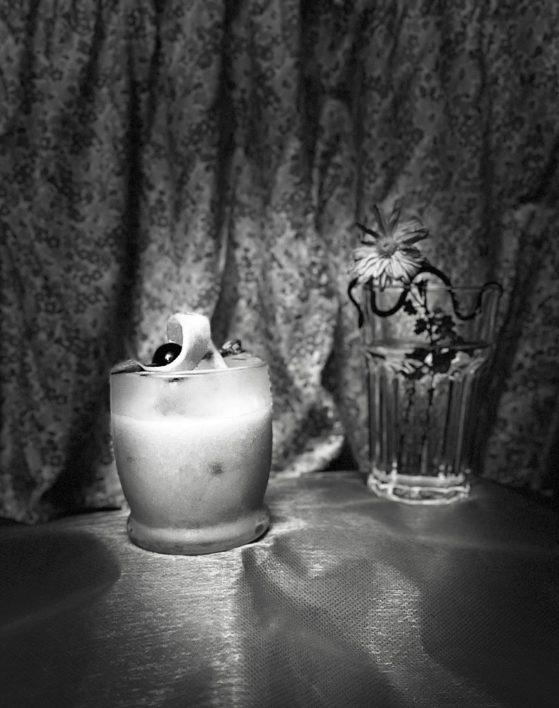 Amaretto sour in a rocks glass