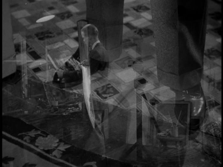 Dissolve from a shot of a knife to a shot of Johnny