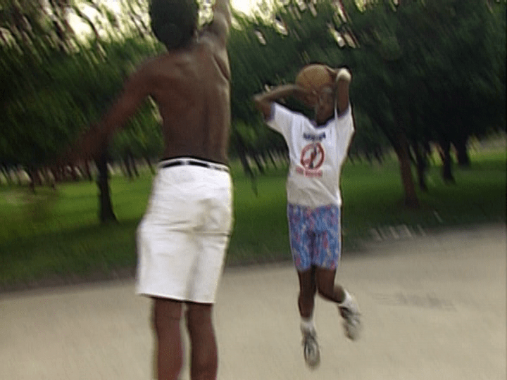 Arthur Agee plays his father in basketball before the start of his freshman year