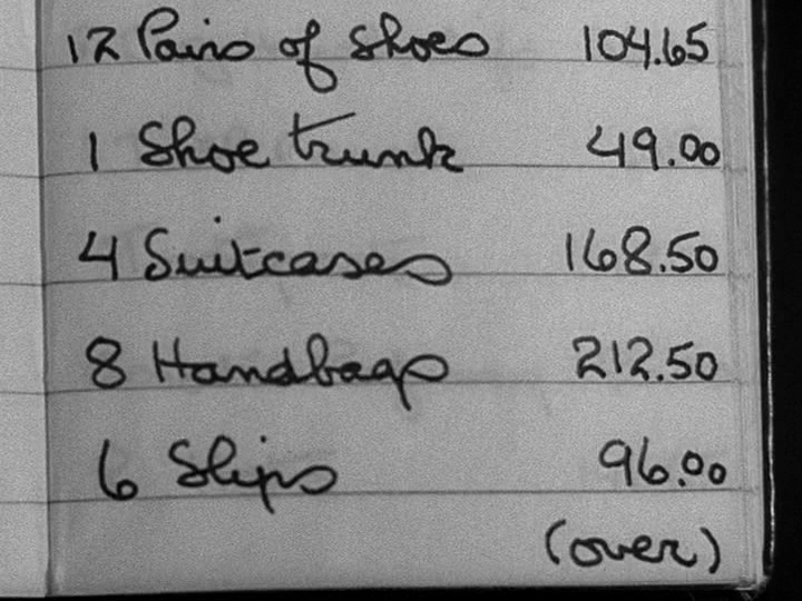 Close-up of a page from Hackensacker's notebook