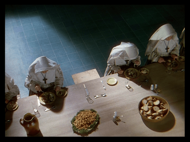 Overhead shot of Sister Ruth's empty place setting