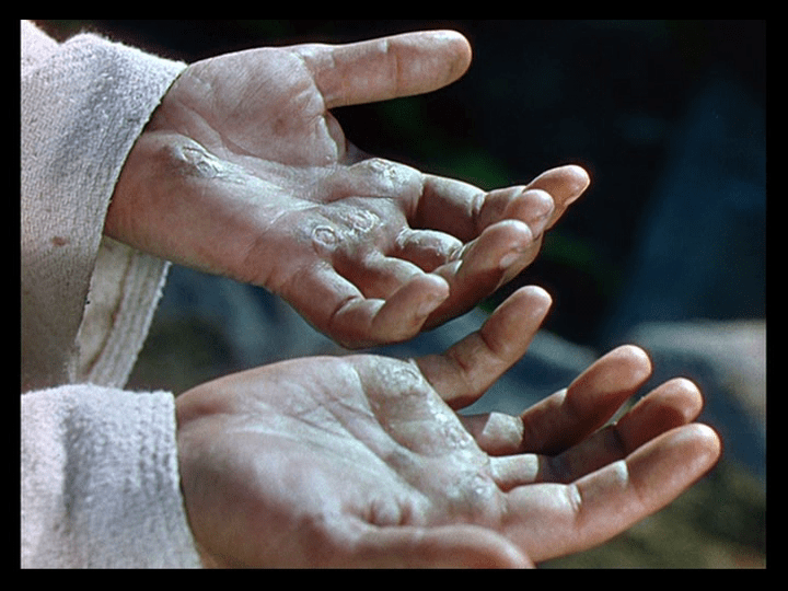 Close-up of Sister Philippa's hands
