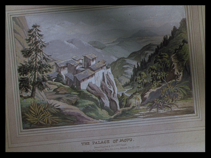 Close-up of an artist's rendering of the Palace of Mopu