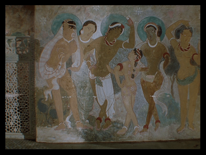 Close-up of wall art in Mopu which contains an echo of its past