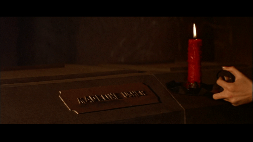 Close-up of Madeline's coffin