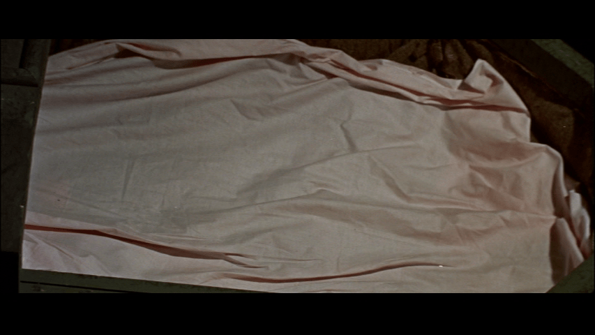 Close-up of Madeline's empty casket