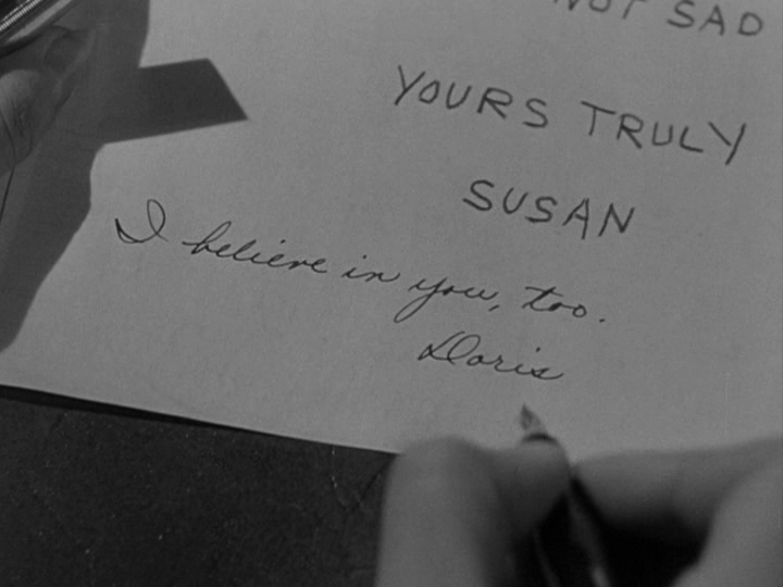 Close-up of Doris's postscript to Susan's letter