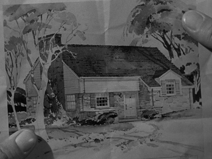 Close-up of a picture of Susan's dream home