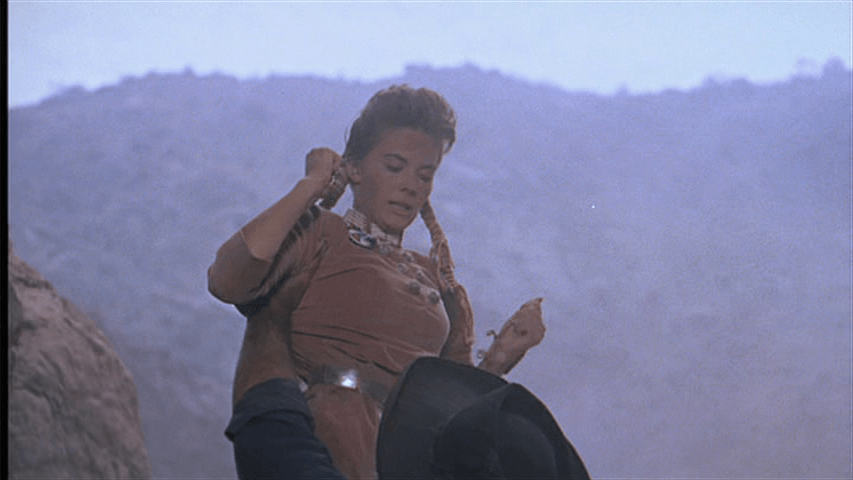 Ethan lifts Debbie like he did at the beginning of the film when she was younger