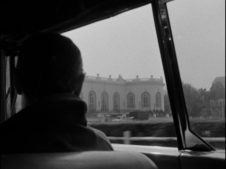 The Deauville casino through the window of a car