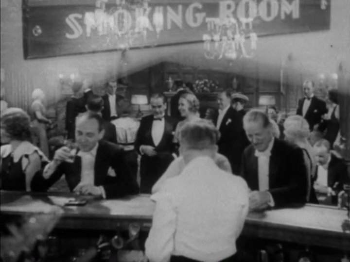 Double-exposed shot of a sign that reads "Smoking Room" superimposed over that space