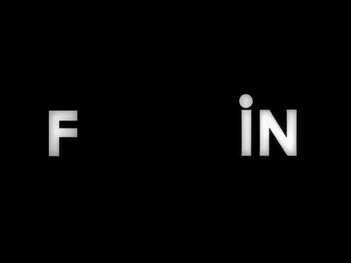 The same title card, only all of the letters have been eliminated except three that spell out "fin."