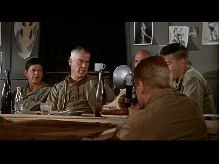 Medium shot of the dinner being immortalized in a photograph