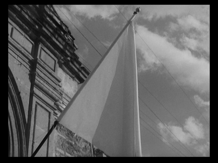 Close-up of a plague flag