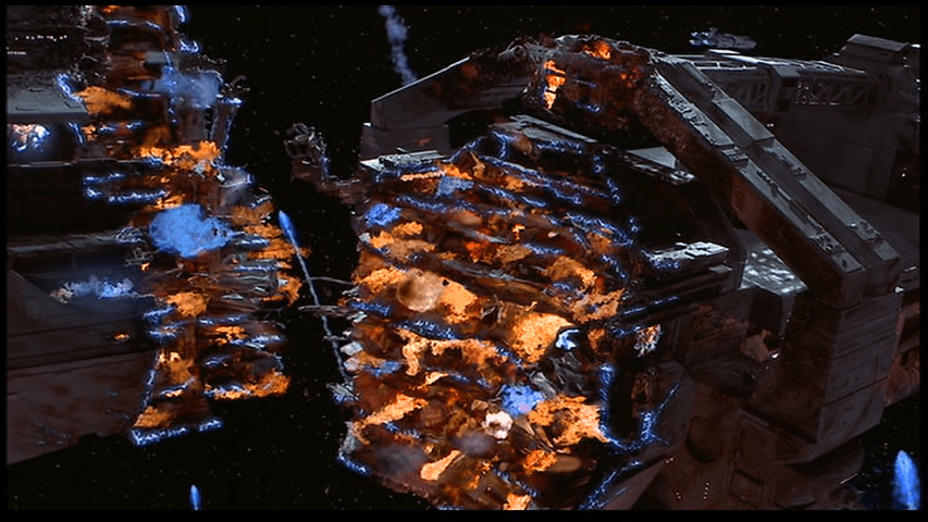 The Rodger Young splits in half