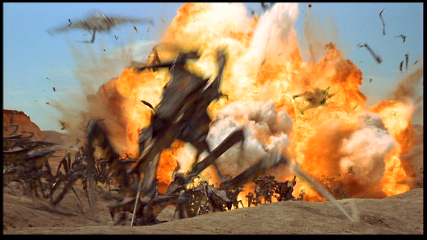 Continuation of the previous shot: Bug limbs fly everywhere as the explosion grows larger