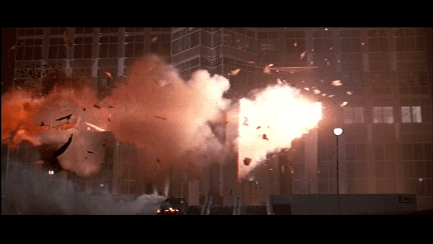 Exterior shot of the Nakatomi Building as the bomb explodes