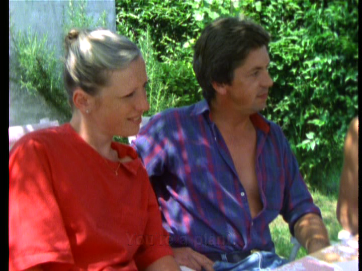 Reverse shot of the couple at whose home Delphine is staying