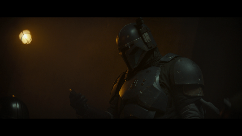 Medium close-up of Heavy Infantry contemplating a Beskar ingot