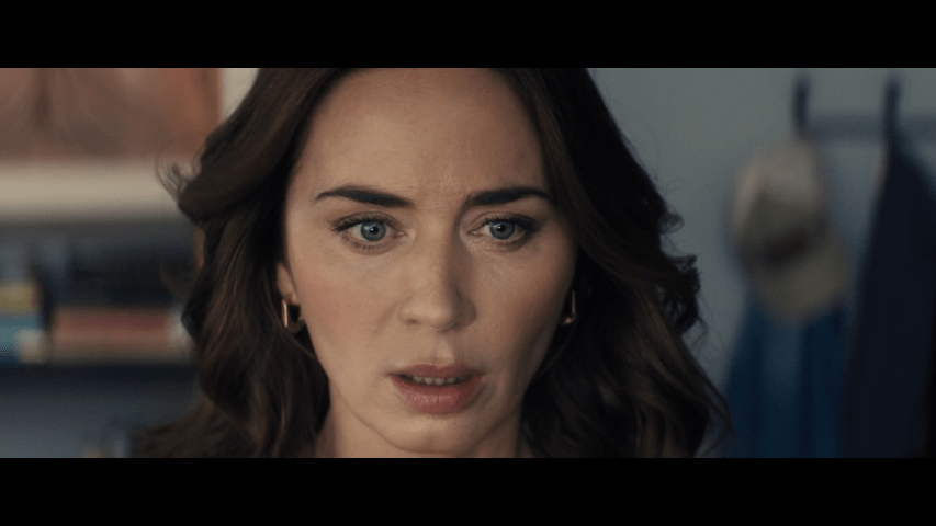 Close up of Fairchild looking like she is receiving a revelation